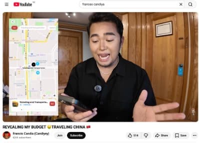 Francis Candiya using EasyGo China